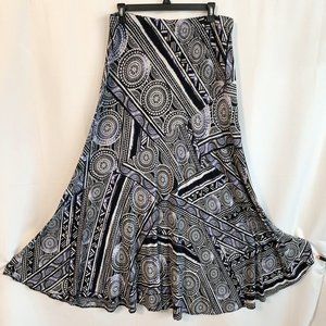 NWOT Chico's Long Skirt Black, White, Purple, Lavender - Size 2/XL
